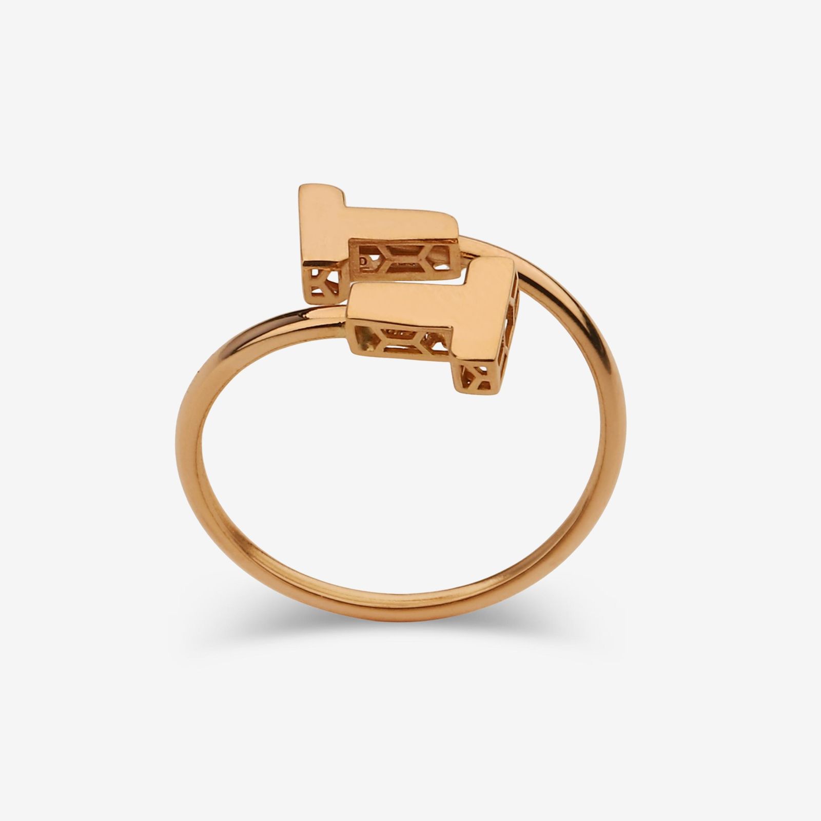 انگشتر طلا 18 عیار زنانه حافا گلد مدل r017 سایز 56 -  - 1