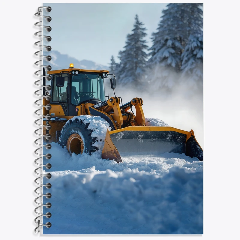 دفتر زبان 50 برگ خندالو مدل دو خط طرح بولدوزر (Bulldozer) کد F5230