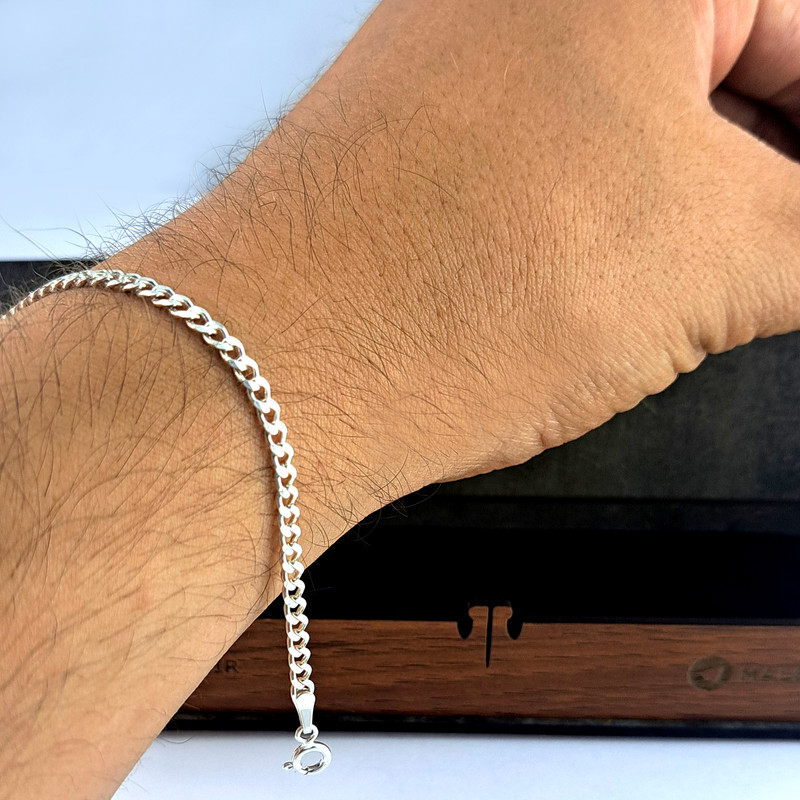 دستبند نقره مردانه ملک زیور کد 907