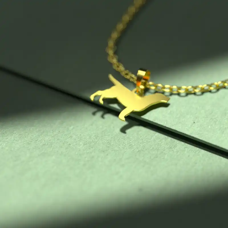 گردنبند طلا 18 عیار زنانه مدوپد مدل سگ کد J3-1-1278