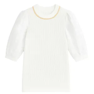 بلوز آستین کوتاه یقه گرد زنانه مدل WTE_NEWCOLL_19999