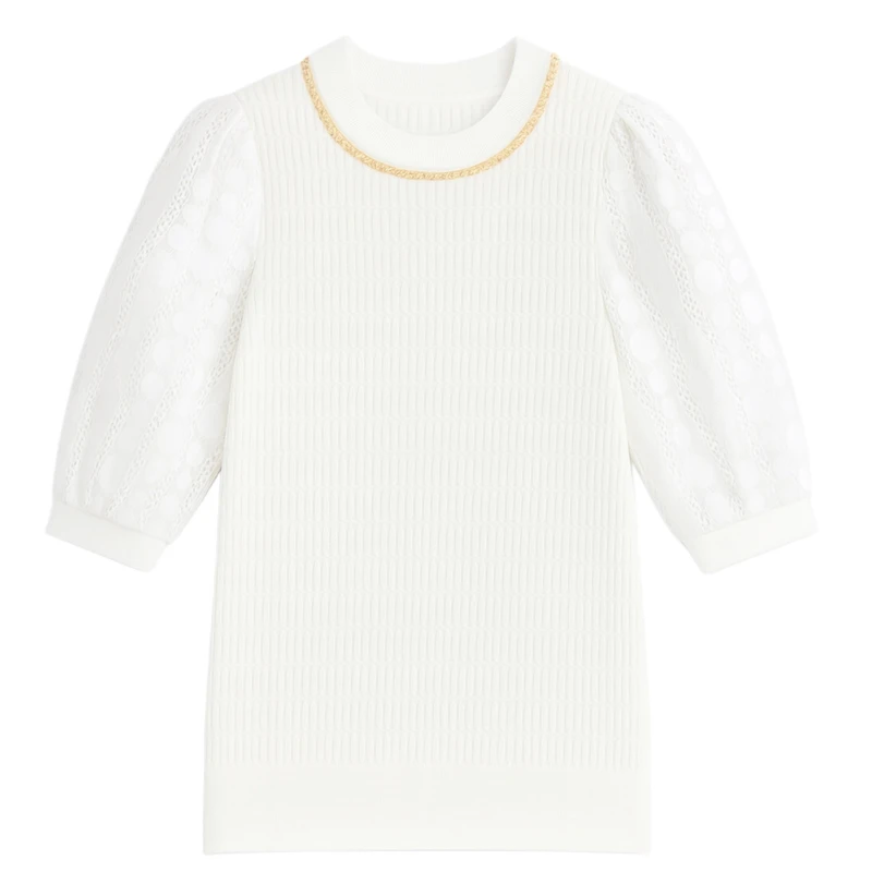 بلوز آستین کوتاه یقه گرد زنانه مدل WTE_NEWCOLL_19999