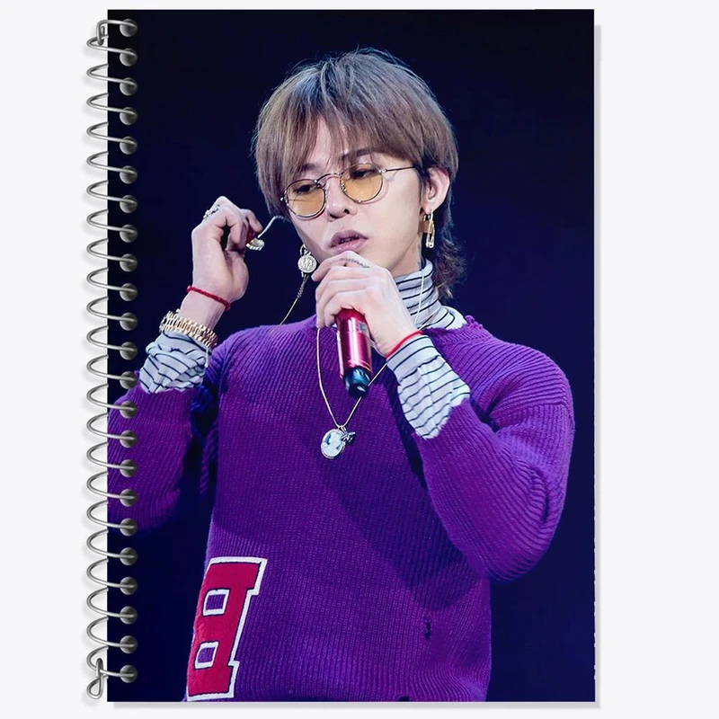 دفتر زبان 50 برگ خندالو مدل دو خط طرح جی دراگون گروه بیگ بنگ BIGBANG کد 12580