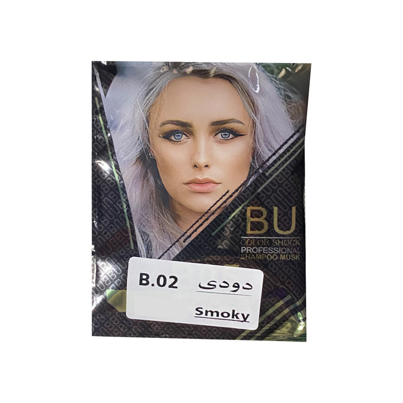 شامپو رنگ مو بی یو شماره B.02 حجم 30 میلی لیتر رنگ دودی
