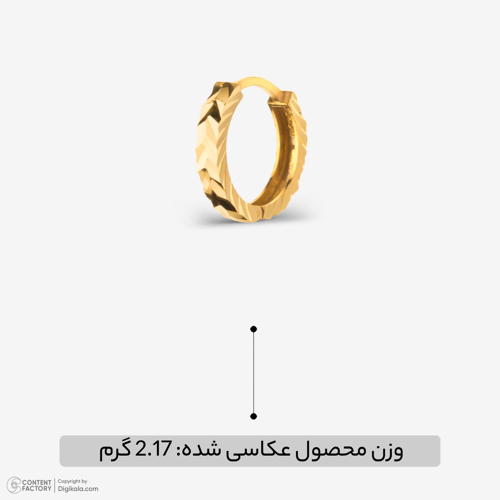 گوشواره حلقه‌ای طلا 18 عیار زنانه گلدم مدل E245005 -  - 5
