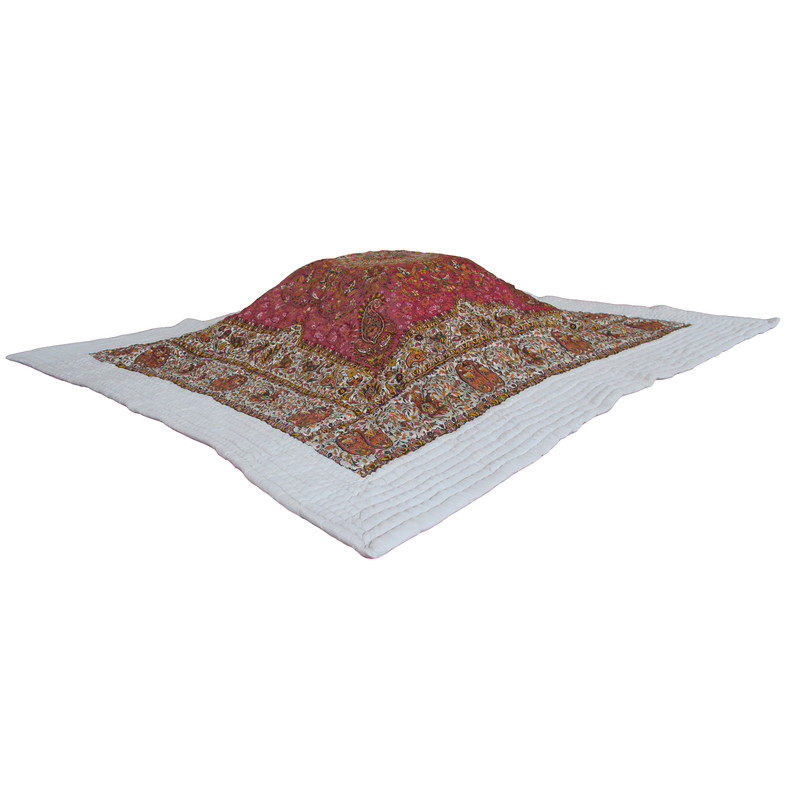 لحاف کرسی ترمه مدل خاتون کد 131 سایز 350x350 سانتی متر