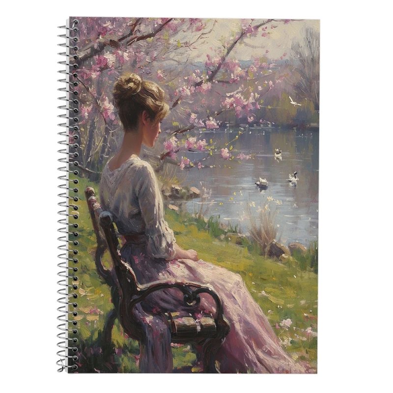 دفتر زبان 50 برگ مدوپد مدل سه خط طرح بهار کد DF13412