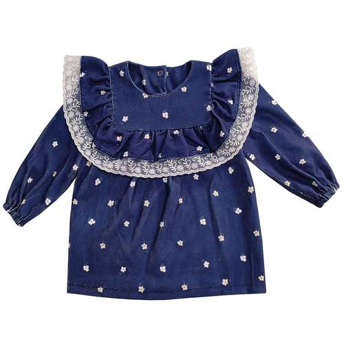 پیراهن دخترانه مدل 3705 رنگ سرمه ای