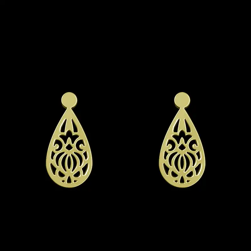 گوشواره طلا 18 عیار زنانه مدوپد مدل اسلیمی کد GA1-15340