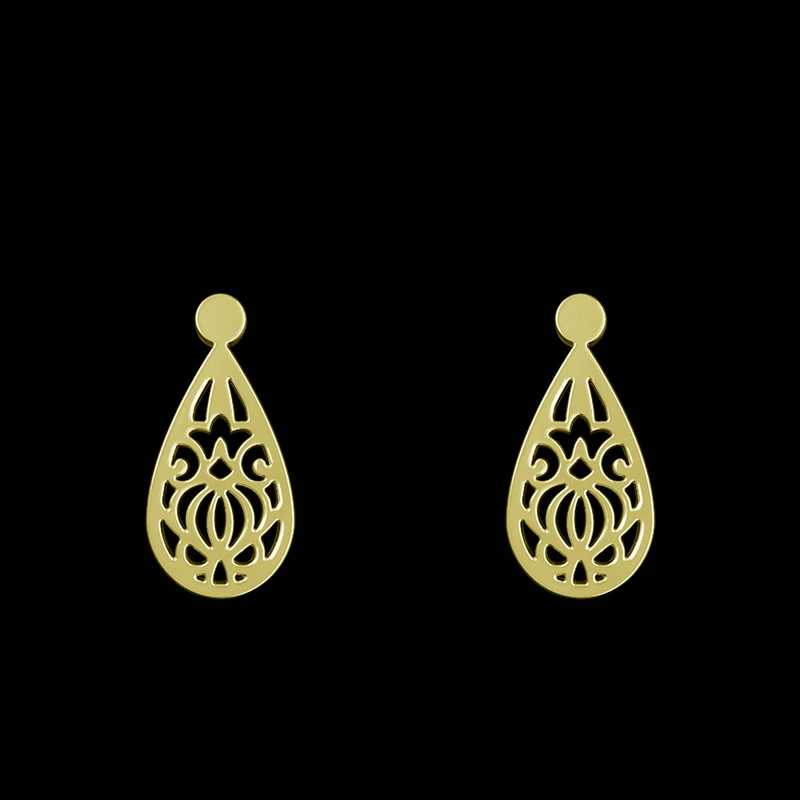 گوشواره طلا 18 عیار زنانه مدوپد مدل اسلیمی کد GA1-15340
