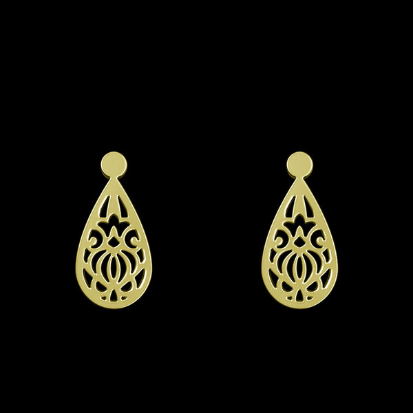 گوشواره طلا 18 عیار زنانه مدوپد مدل اسلیمی کد GA1-15340