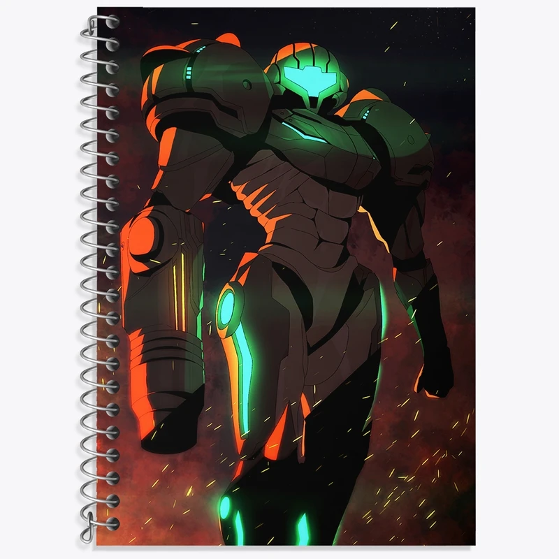 دفتر زبان 50 برگ خندالو مدل دو خط طرح بازی متروید (Metroid) کد 35688