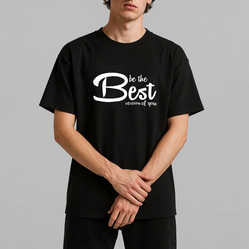 تی شرت آستین کوتاه مردانه پاد آفرین مدل نوشته دار کد DKTMM26