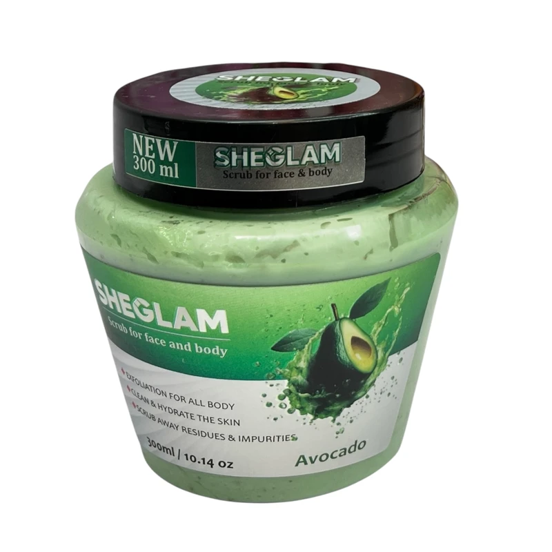 اسکراب لایه بردار صورت و بدن شیگلم مدل آووکادو مناسب برای انواع پوست حجم 300 میلی لیتر