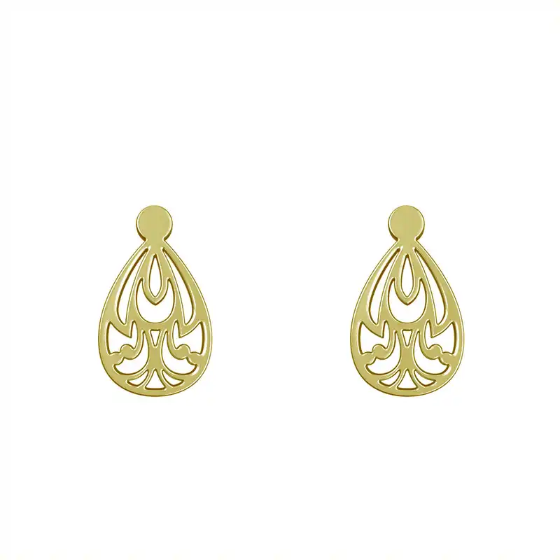 گوشواره طلا 18 عیار زنانه مدوپد مدل هندسی کد GA1-15198