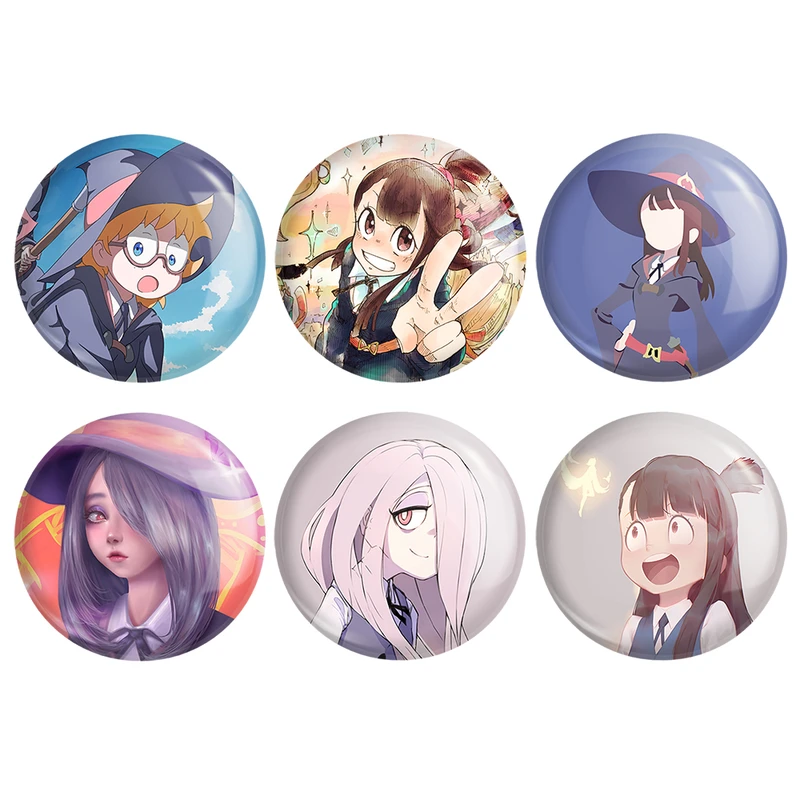 مگنت خندالو طرح انیمه جادوگران کوچک Little Witch Academia کد 1406A مجموعه 6 عددی