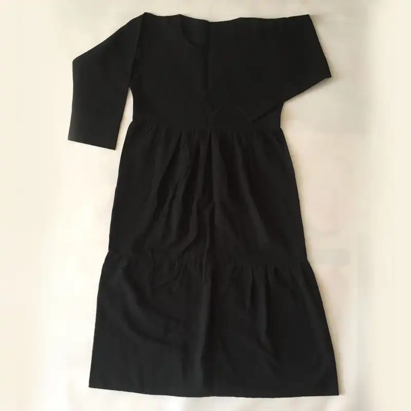 پیراهن زنانه مدل نخی لینن نوار  کد tm-2719 رنگ مشکی