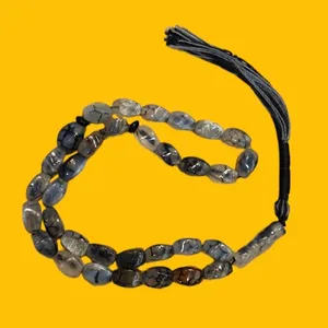 تسبیح مدل نقره جات بافندگان سنگ عقیق شجر کد 400