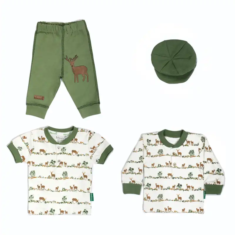 ست 4 تکه لباس نوزادی مدل گوزن