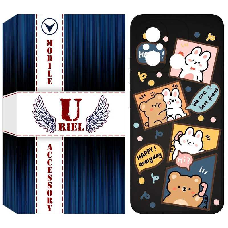 کاور یوریل مدل KSH کد 19 طرح خرگوش و خرس مناسب برای گوشی موبایل شیائومی Redmi 12C