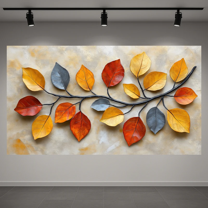 تابلو بوم طرح مخمل نقاشی مدل شاخه پاییزی کد AR3060608