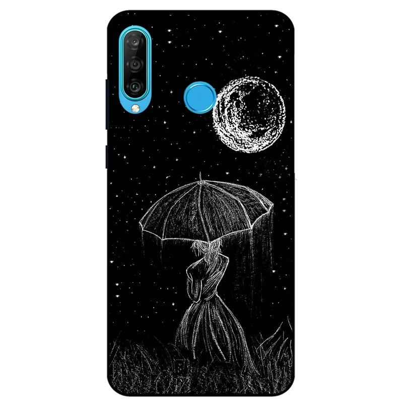 کاور مگافون طرح دختر و ماه مدل 1369 مناسب برای گوشی موبایل هوآوی P30 Lite / Nova 4E