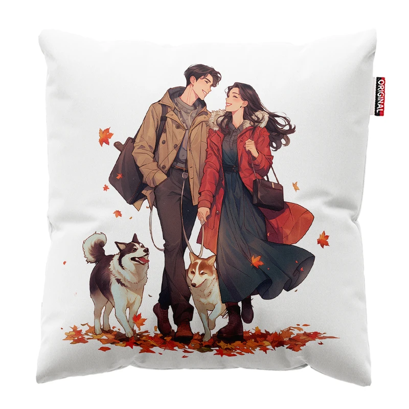 کوسن پاد آفرین مدل عشق همسر طرح پاییزی کد PK401662 سایز 40*40 سانتی متر