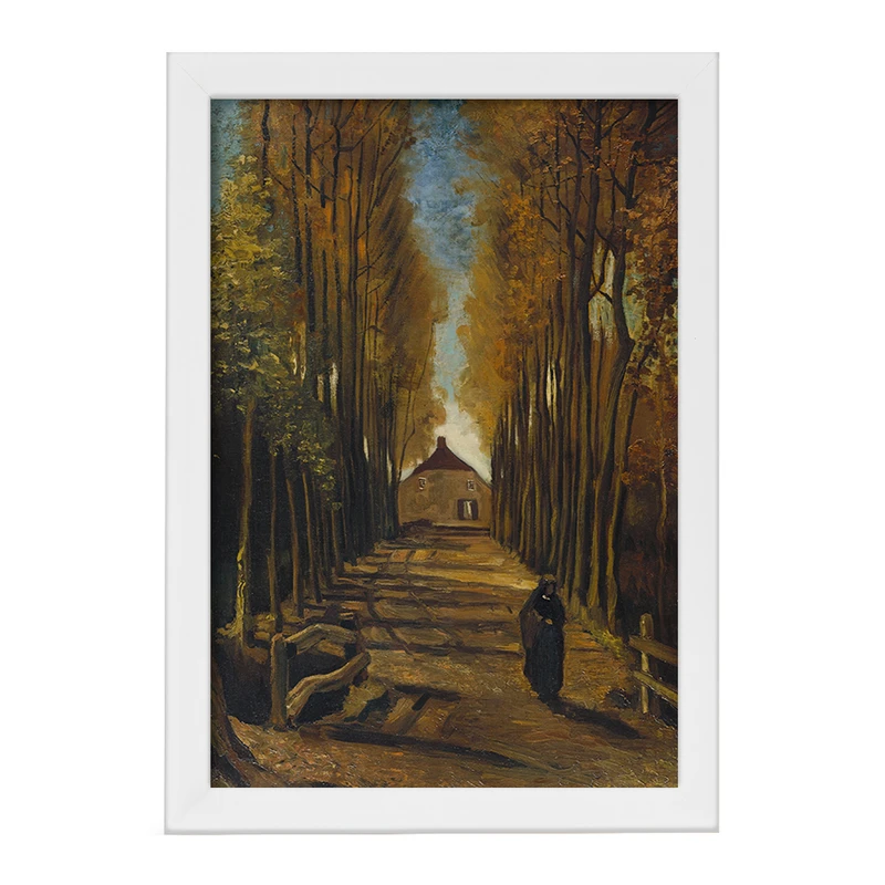 تابلو خندالو مدل نقاشی خیابان صنوبرها در پاییز اثر ونسان ونگوگ کد F12420