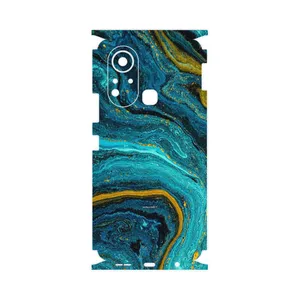 MAHOOT Turquoise marblewith golden streaks-FullSkin Cover Sticker for Infinix Hot 11s