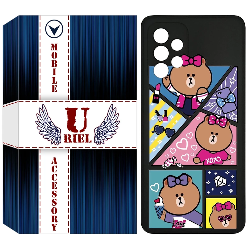 کاور یوریل مدل KSH کد 13 طرح Brown مناسب برای گوشی موبایل سامسونگ Galaxy A72