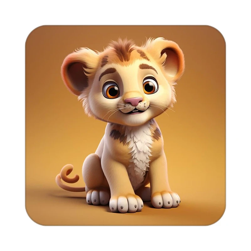 زیر لیوانی کاکتی طرح شیر مدل mp22894