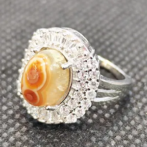 انگشتر نقره زنانه مدل سنگ باباقوری کد P9813