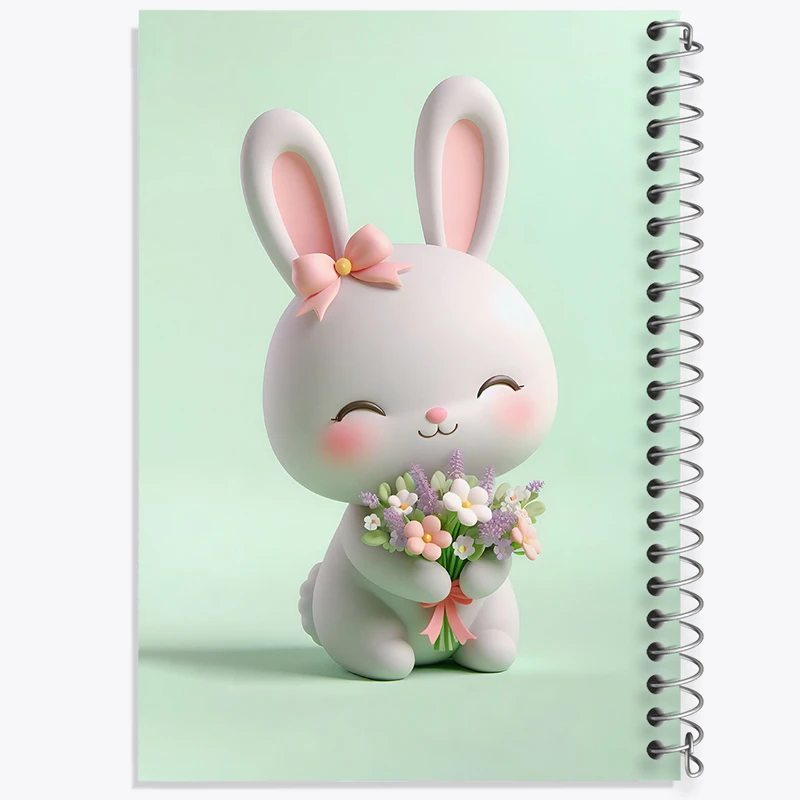 دفتر ژورنال نویسی 50 برگ خندالو مدل نقطه ای طرح خرگوش بامزه کد N4095