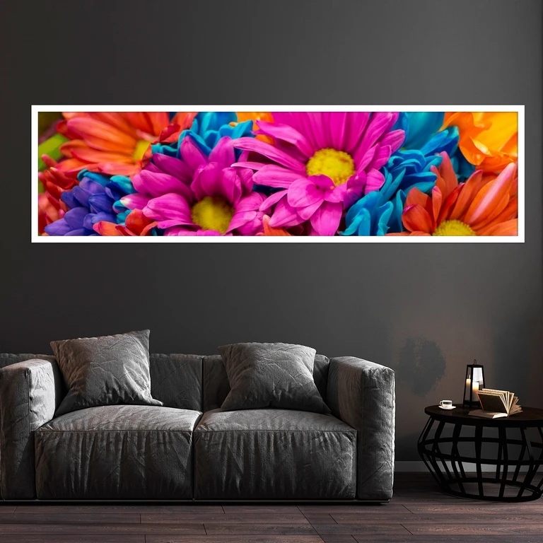 تابلو بکلیت طرح طبیعت گل های رنگانگ مدل W-7562