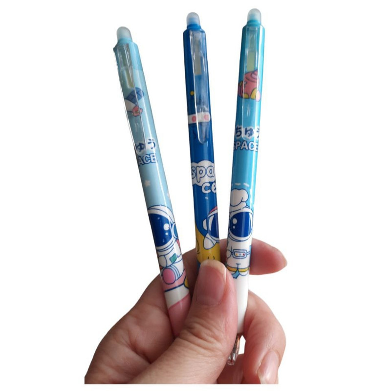 خودکار مدل کلیکی پاک کن دار طرح فضانورد بسته 3 عددی