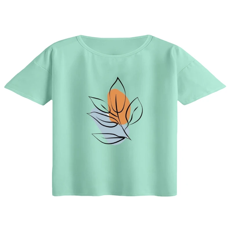 کراپ تی‌شرت آستین کوتاه زنانه مدل مینیمال کد2