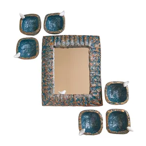 مجموعه ظروف هفت سین 7 پارچه مدل مستطیلی طرح مرغ آمین کد 099-6532