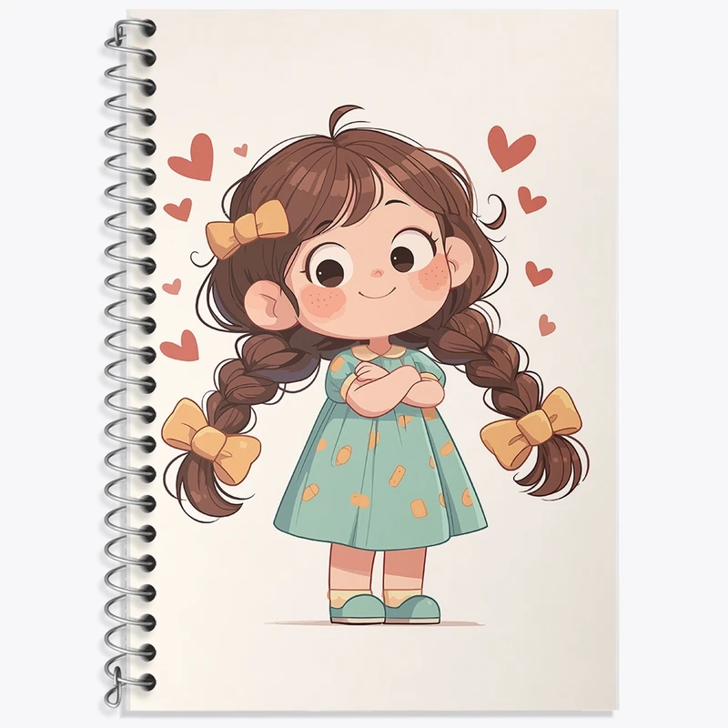 دفتر لغت 50 برگ خندالو طرح دخترانه کیوت کد F2301