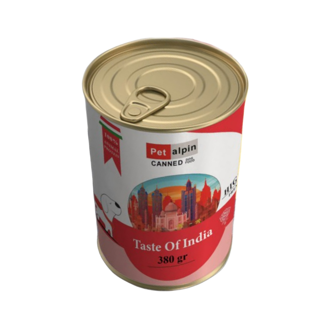 کنسرو سگ و گربه پتالپین مدل نوستالژی طعم هندوستان وزن 380 گرم