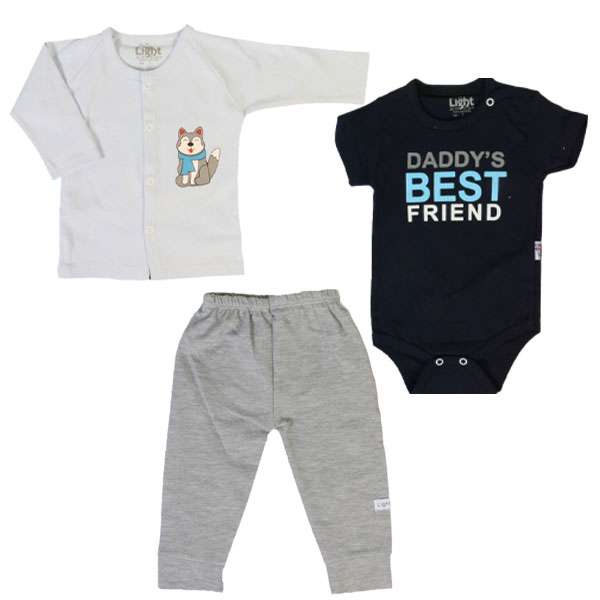 ست 3 تکه لباس نوزادی مدل cab330p