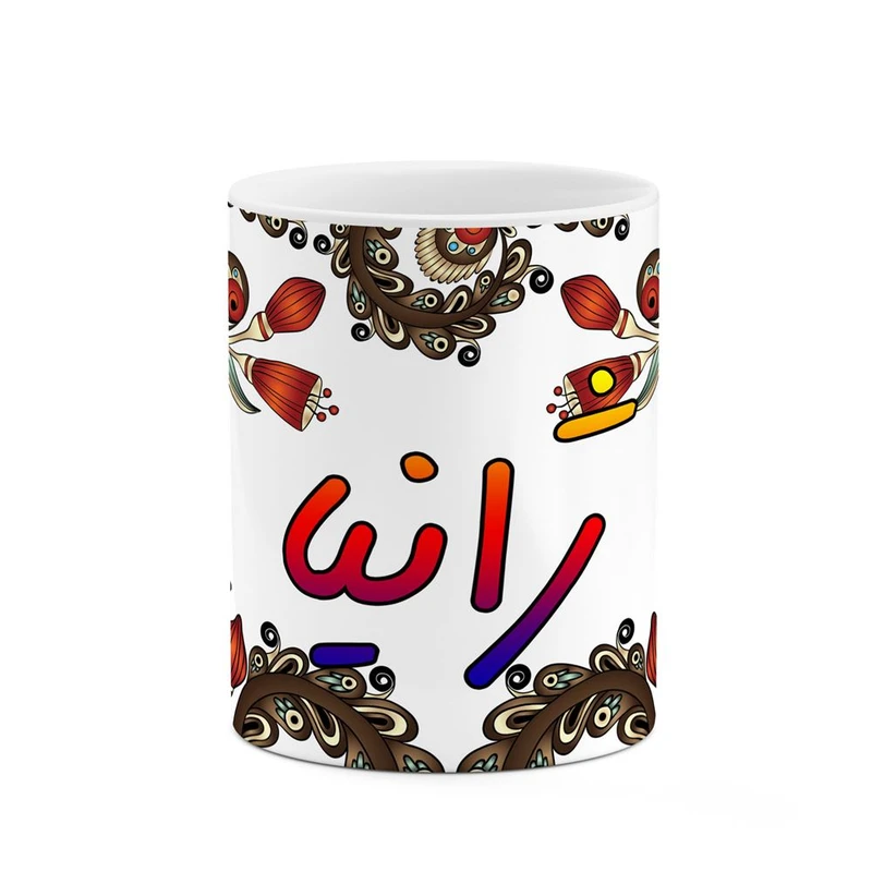 ماگ کاکتی مدل اسم ژانیا طرح سنتی گل و بته کد mgh45448