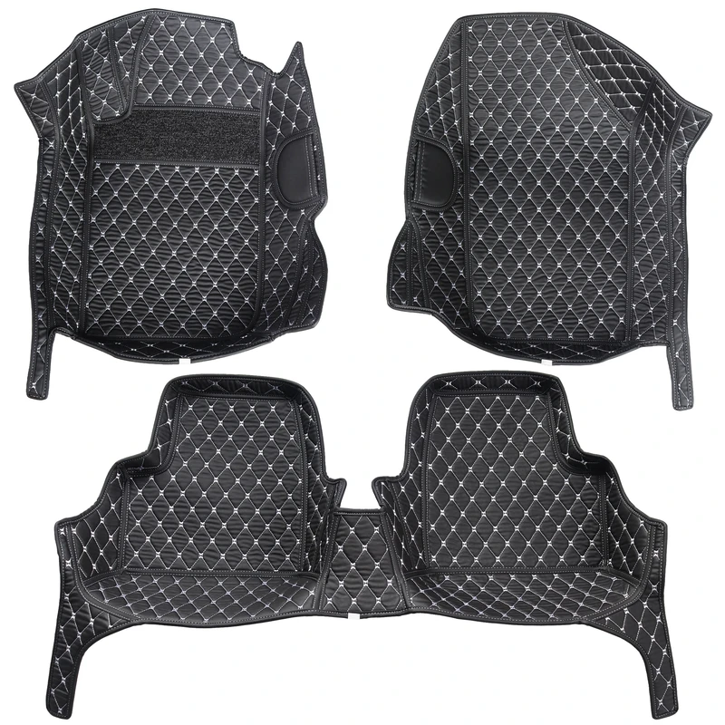 کفپوش 5بعدی خودرو مدل چرم گلدوزی موکت دار مناسب برای پژو 206