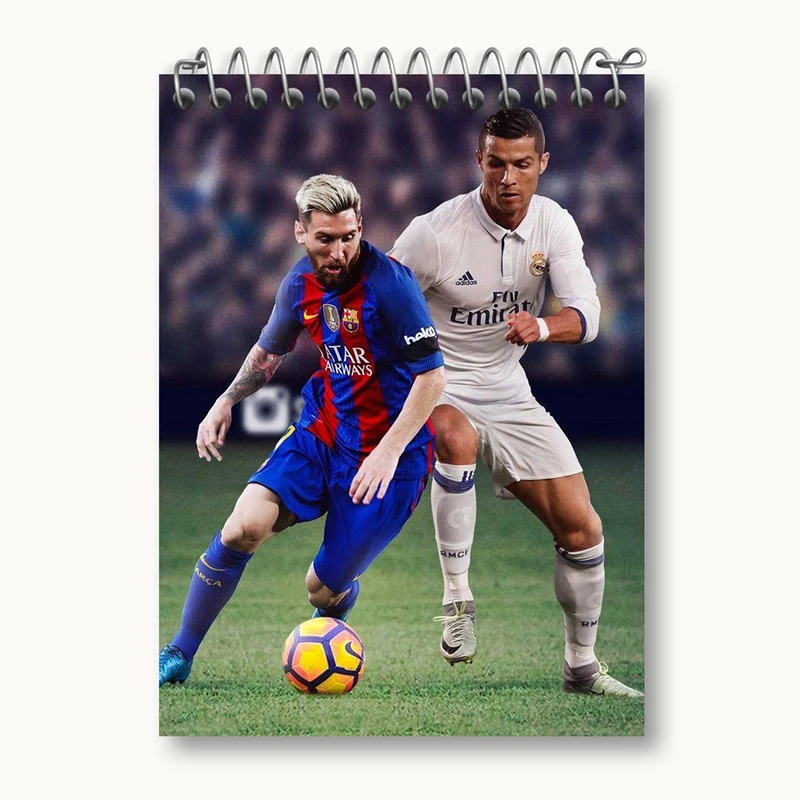 دفتر یادداشت 50 برگ خندالو مدل کریستیانو رونالدو و لیونل مسی کد 14008