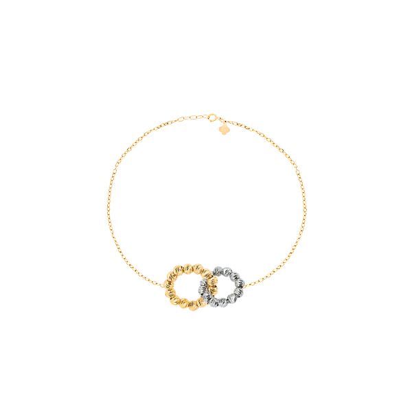 دستبند طلا 18 عیار زنانه ماوی گالری مدل دو دایره البرناردو -  - 1