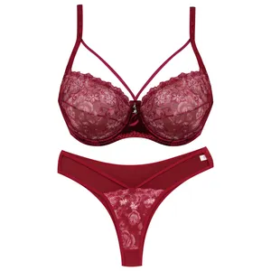 ست شورت و سوتین زنانه پانیذ مدل 9022 رنگ زرشکی