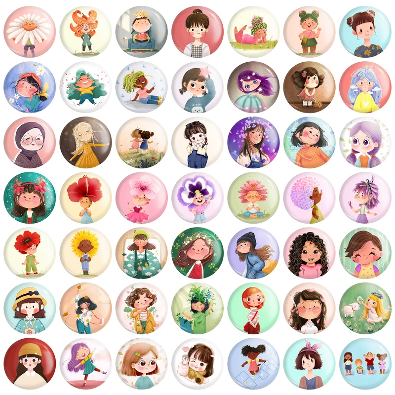 مگنت خندالو مدل دخترانه کودکانه کد 91 مجموعه 49 عددی