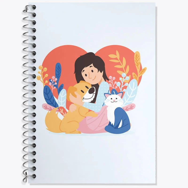 دفتر زبان 50 برگ خندالو مدل دو خط طرح حمایت از حیوانات کد 27386