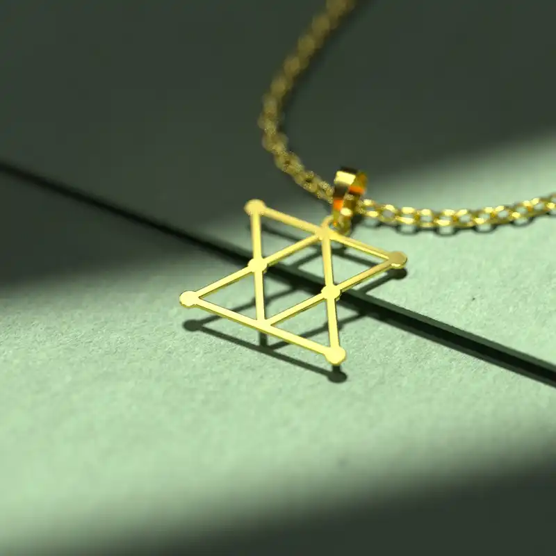 گردنبند طلا 18 عیار زنانه مدوپد مدل هندسی کد D3-1-1033