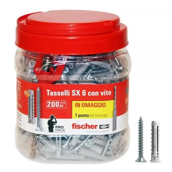 رول پلاک و پیچ فیشر مدل SX6-518955 بسته 400 عددی