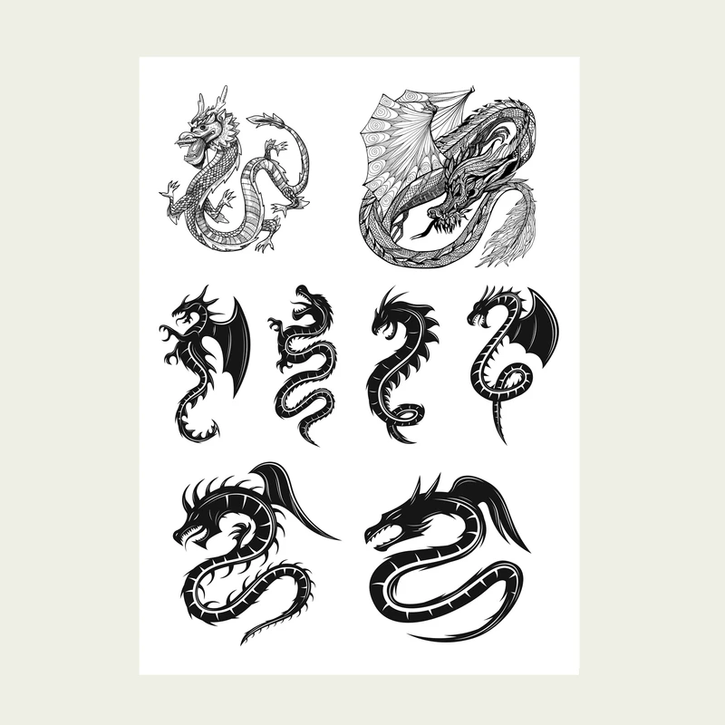 عکس شماره 6 : تتو موقت مدل مردانه مجموعه 400 عددی به همراه اسپری تتو موقت